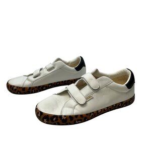 MMM Women’s Double Strap Faux Leather Fashion Sneakers Leopard Print Size 9.5